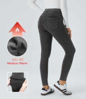 Leggings Polar Flex Denim elásticos de tiro alto con bolsillos