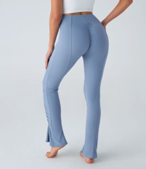 Leggings yoga Softlyzero Airy tiro alto fruncido ligeramente acampanados tacto fresco UPF50+