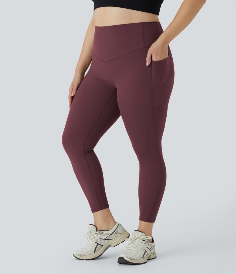 Leggings SoCinched talla grande entrenamiento bolsillo lateral moldeador abdomen tiro alto - Image 4