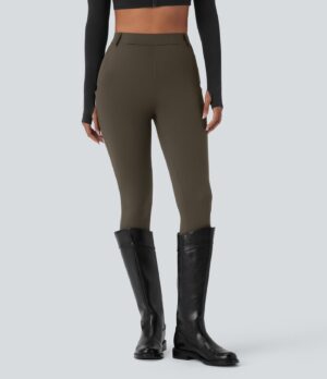 Leggings montar caballo tiro alto bolsillo lateral lacada