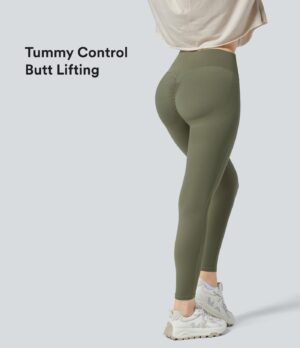 Leggings 7/8 UltraSculpt yoga levantamiento glúteo control abdomen fruncido tiro alto