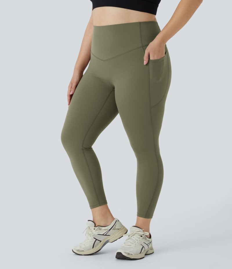 Leggings SoCinched talla grande entrenamiento bolsillo lateral moldeador abdomen tiro alto - Image 5