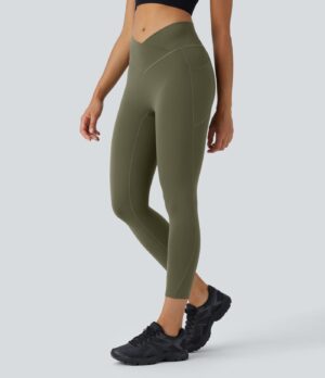 Leggings capri yoga Softlyzero bolsillo lateral cruzado tiro alto