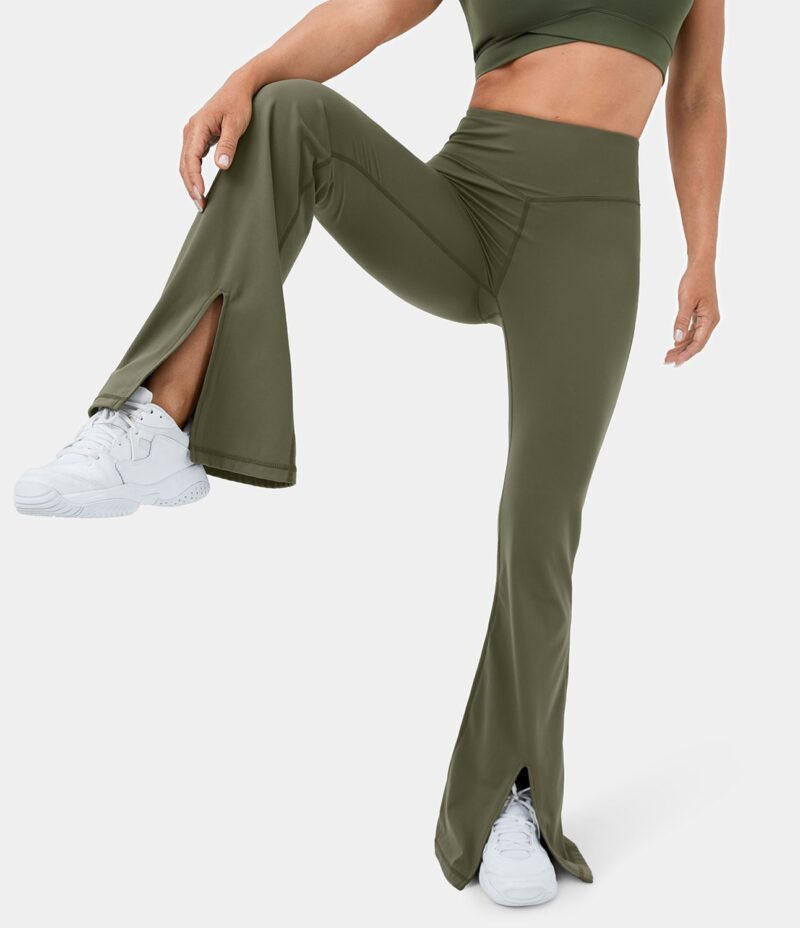 Leggings súper acampanados para yoga de tiro alto con abertura - Image 2