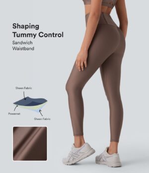 Leggings SoCinched correr tiro alto control abdomen bolsillo trasero reflectante