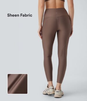 Leggings deportivo tiro alto bolsillo lateral efecto brillante