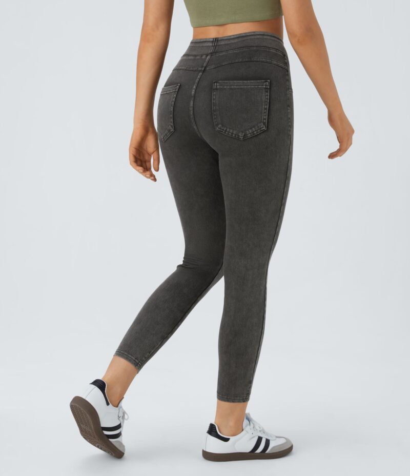Leggings Flex Denim mezclilla elástico bolsillo lateral trasero tiro alto - Image 4