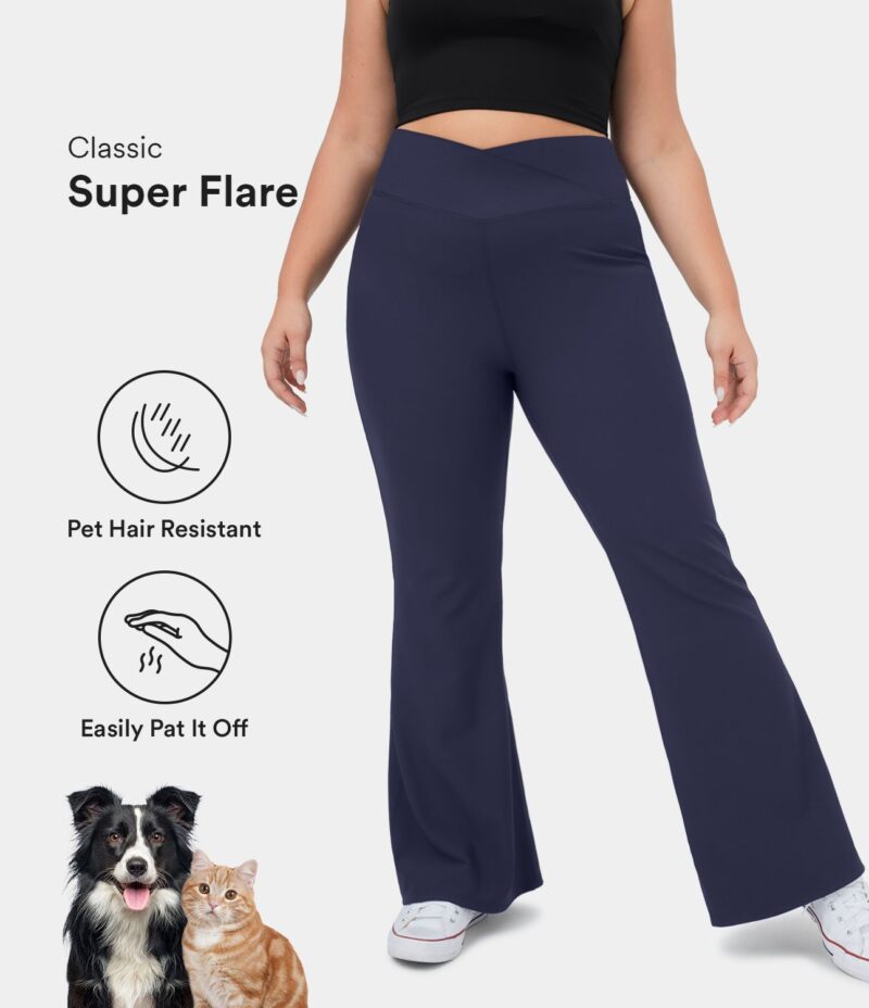 Leggings Patitoff Flow acampanado tiro alto bolsillo trasero cruzado resistente pelo mascota talla grande - Image 2