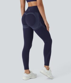 Leggings SoCinched malla correr secado rápido tiro alto control abdomen realce glúteo