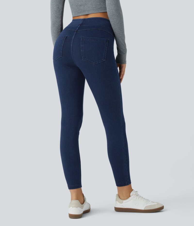 Leggings Flex Denim mezclilla elástico bolsillo lateral trasero tiro alto - Image 7