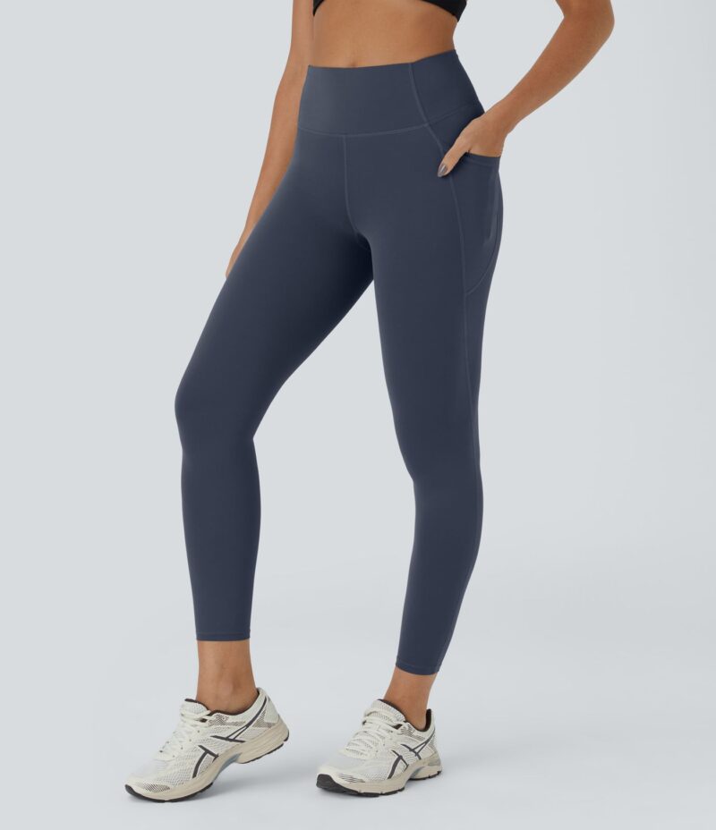 Leggings SoCinched entrenamiento tiro alto control abdomen bolsillo lateral 7/8 - Image 3