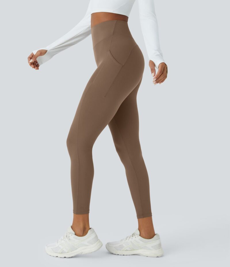 Leggings Softlyzero yoga tiro alto bolsillo lateral 7/8 pulgada-UPF 50+