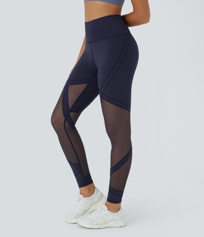 Leggings yoga Softlyzero malla contrastante tiro alto - Image 2