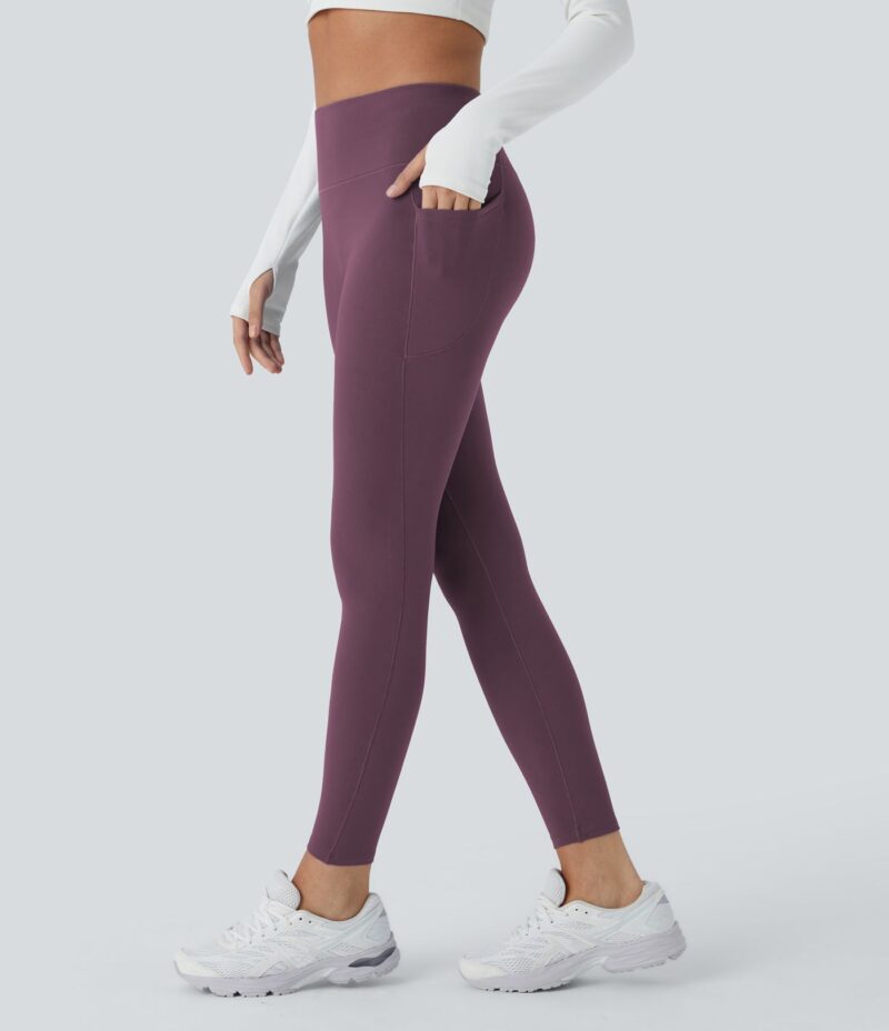 Leggings Softlyzero Plush yoga ajustado 7/8 tiro alto bolsillo lateral térmico - Image 5