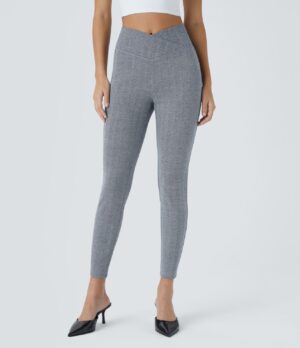 Leggings oficina 7/8 tiro alto bolsillo trasero cruzado diseño espiga