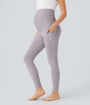 Leggings premamá Softlyzero yoga tiro súper alto bolsillo lateral cruzado espalda 7/8 - UPF 50+