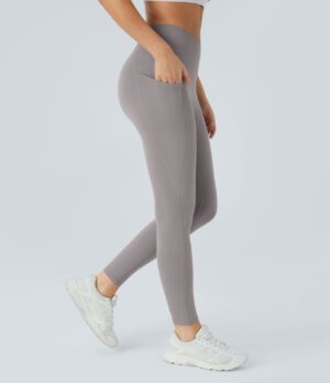 Leggings Softlyzero yoga tiro alto bolsillo lateral cruzado 7/8 - UPF50+