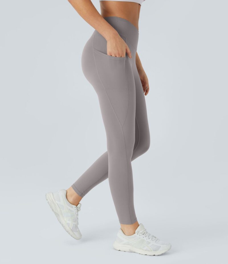Leggings Softlyzero yoga tiro alto bolsillo lateral cruzado 7/8 - UPF50+