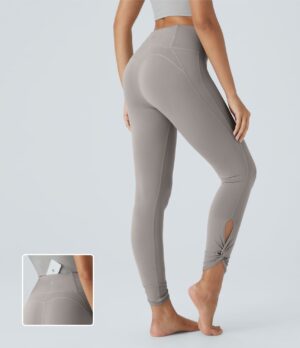 Leggings Softlyzero yoga retorcido corte bolsillo trasero tiro alto UPF50+
