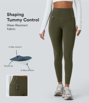 Leggings SoCinched escalada roca 7/8 bolsillo lateral tiro alto control abdomen resistente desgaste