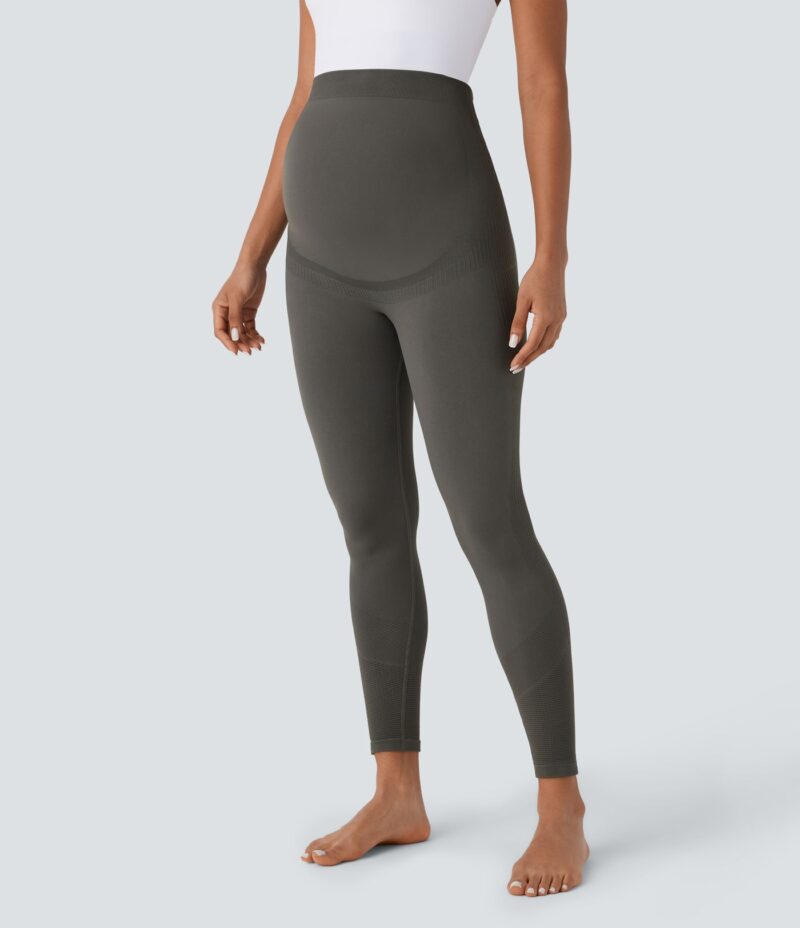 Leggings premamá yoga tiro alto fluidez sin costura 7/8 - Image 2