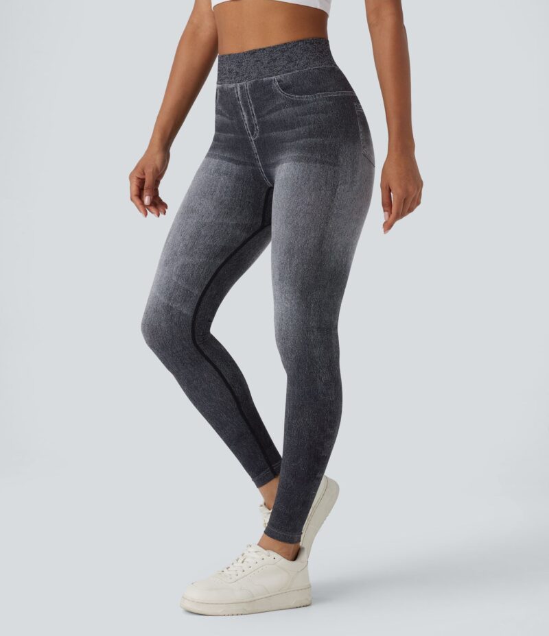 Leggings denim mezclilla tiro alto flujo sin costuras yoga - Image 2