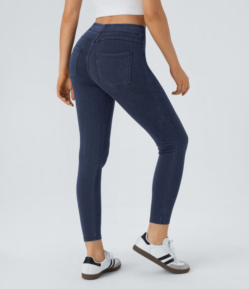 Leggings Flex Denim mezclilla elástico bolsillo lateral trasero tiro alto - Image 8