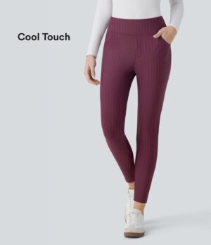 Leggings oficina tacto fresco tiro alto bolsillo lateral raya 7/8